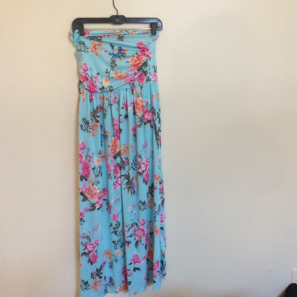 Tube top strapless printed maxi dress